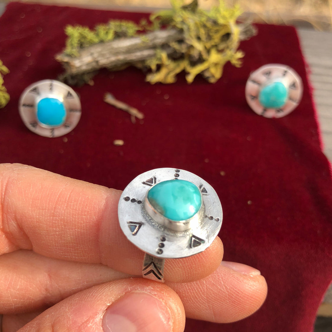Compass Sterling Silver + Turquoise Gemstone Ring