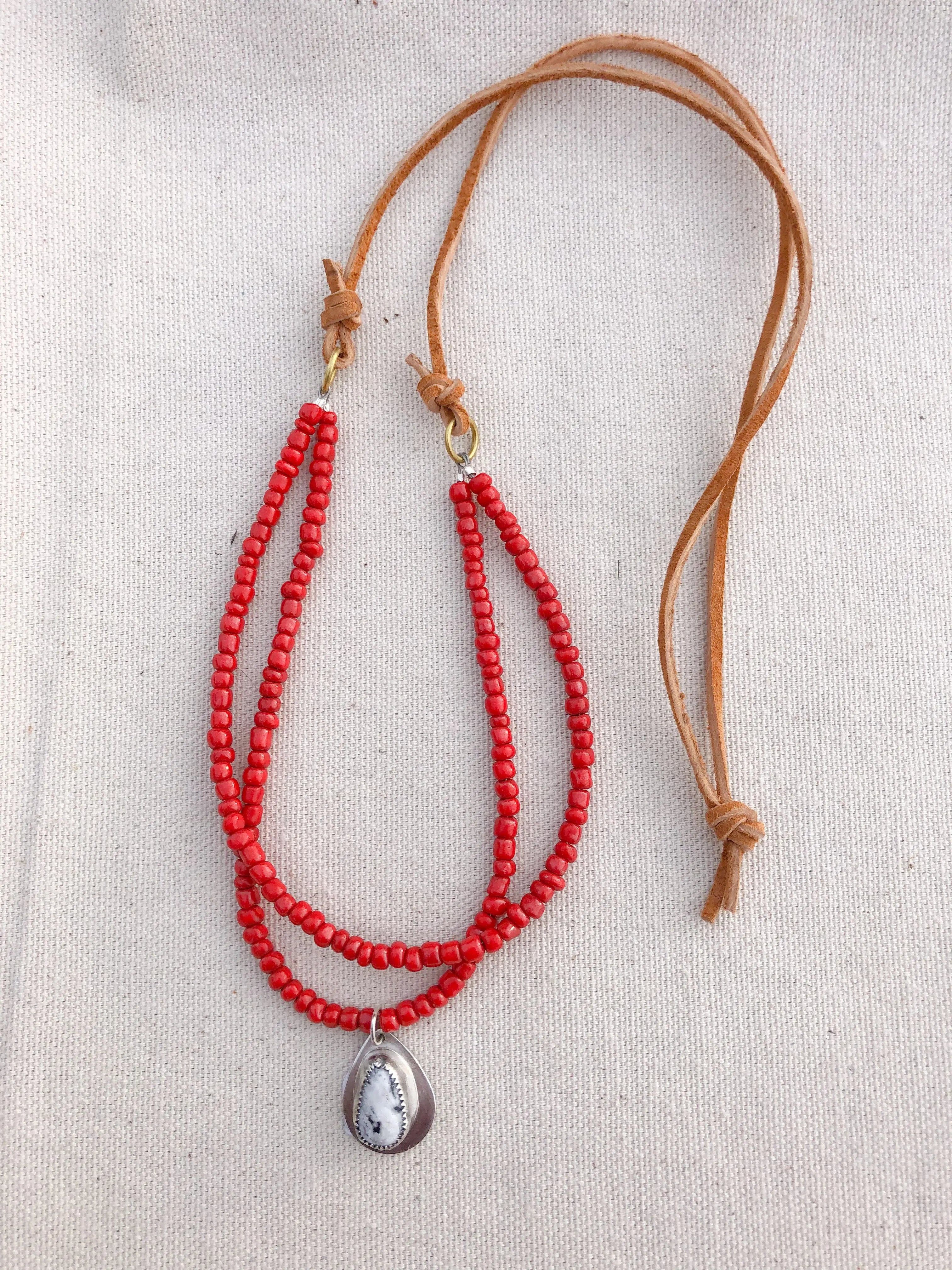 Buy Red and White Beaded Necklace Round,red Beads With Flat White Spacers.  Online in India - Etsy