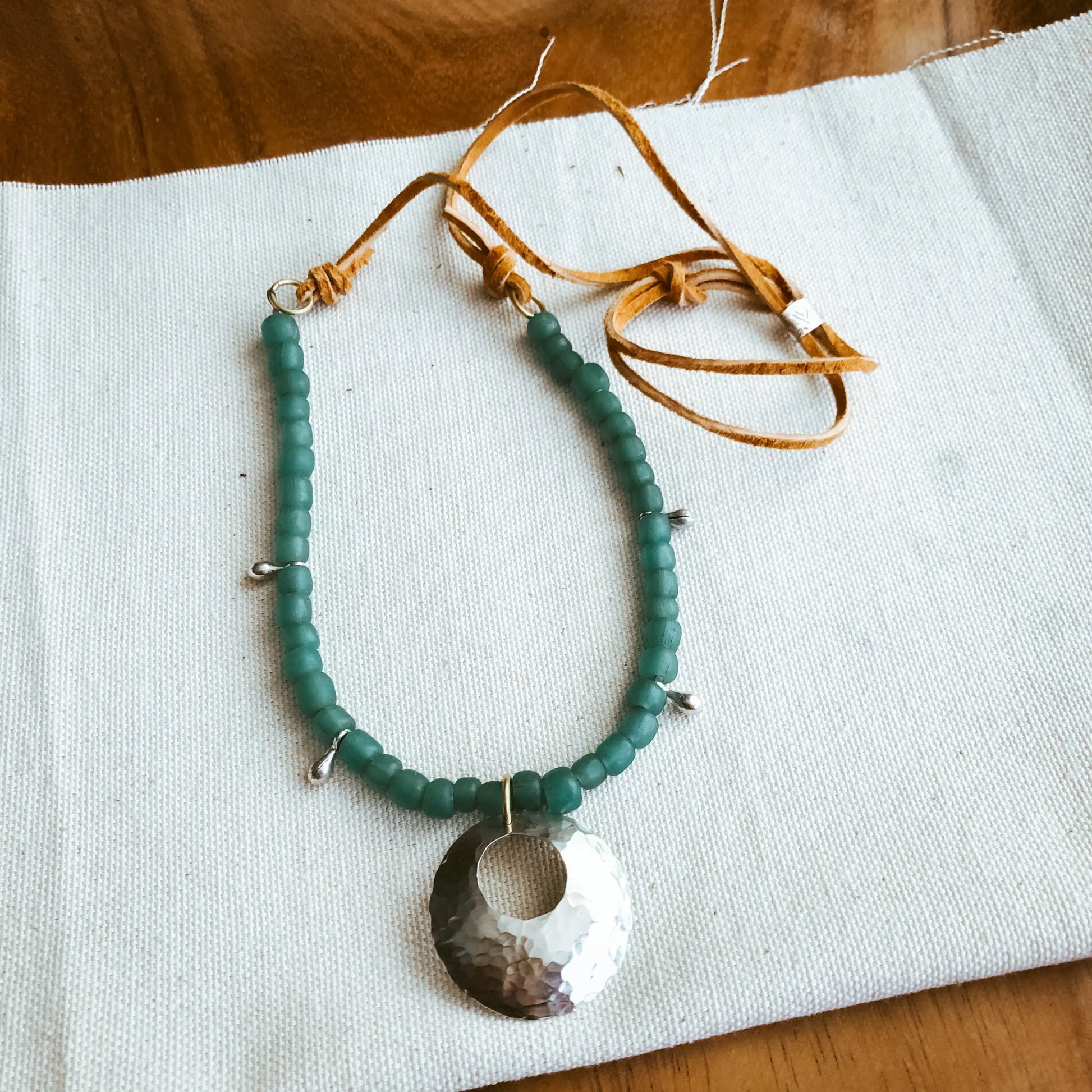 Full Moon Beaded Necklace - Teal Wind + The Wanderer, LLC